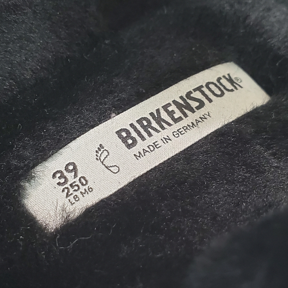 NWOT BIRKENSTOCK Mayari Shearling Natural Leather Oiled Black Size 39 MSRP $160 - Picture 11 of 15